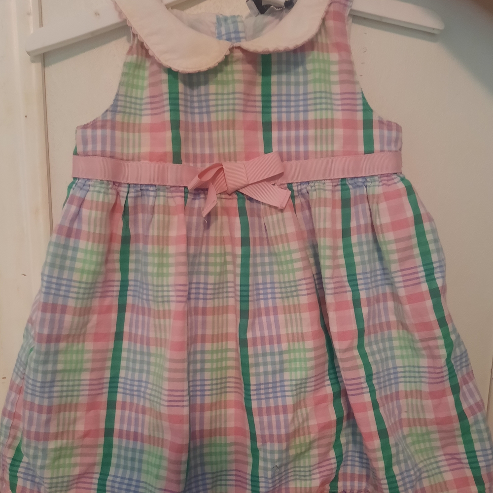Plaid Sleeveless Dress with Bow
